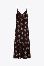 Zara Floral Slip Dress Midi