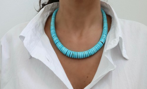Graduated turquoise necklace - graduated,
