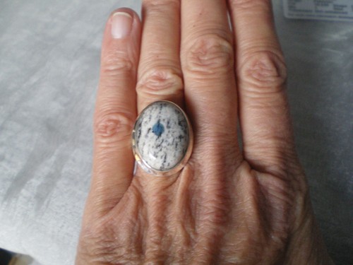 Azurite solitaire ring - k2,