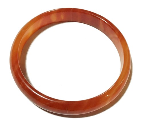 Red natural jade bangle - natural,