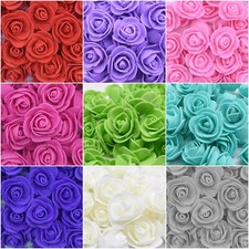 500 Foam Mini Roses WHOLESALE Heads Buds Small Flowers Wedding Home Party UK