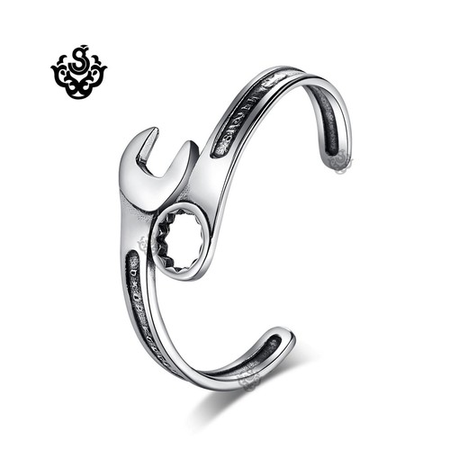 Silver wrench bangle - , stainless