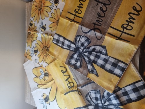 Bee sunflower plaid bow summer - bee,