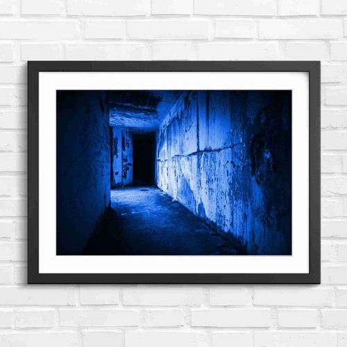 Dark abandoned bunker corridor - abandoned,