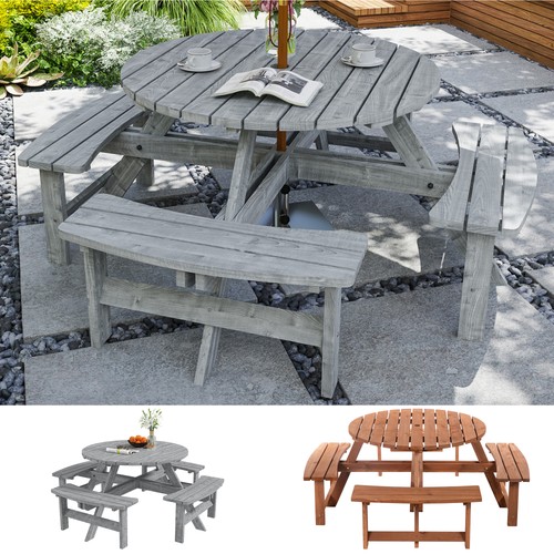 Wooden picnic table bench set - picnic,
