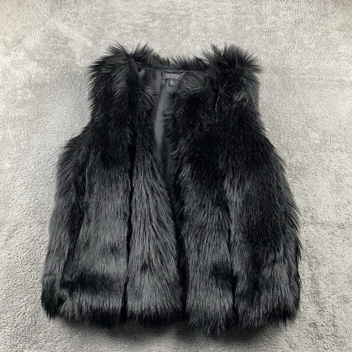 Topshop black faux - faux, vest