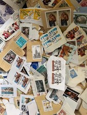 Stamps Kiloware World Mix. 500g. Franked On Paper. Various Countries And Ages