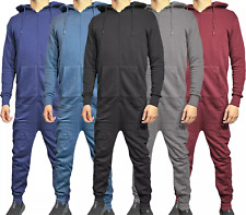 Mens Snuggle Warm Soft Fleece Hooded Zip 1Onesie All In One Jumpsuit Pyjamas UK
