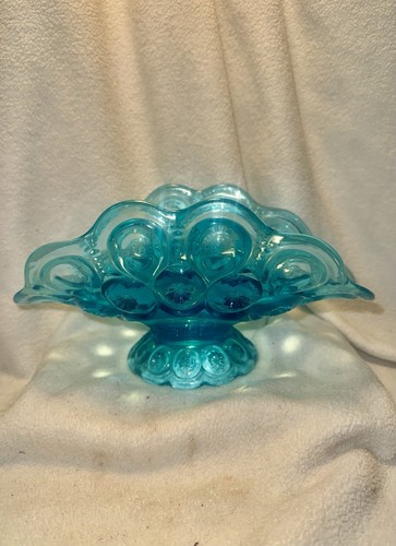 Vtg turquoise glass - moon, and