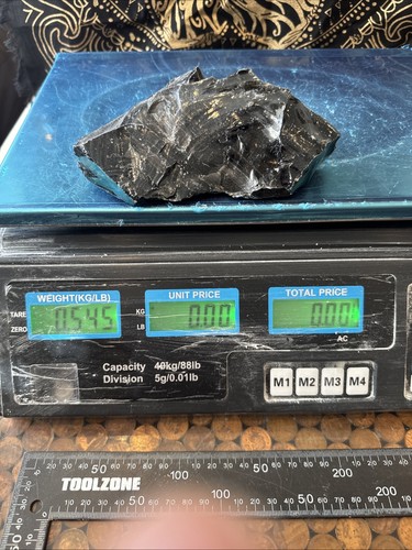 Black obsidian rough chunk - obsidian,