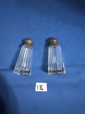 Antique Cut Glass Silver Topped Salt and Pepper Pots x 2