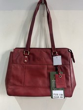 Rowallan Women's Handcrafted Dark Red Leather Shoulder Bag BNWT