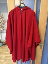Vintage Peter James Wool Red Hooded One Size Cape Christmas Red Riding Cosplay