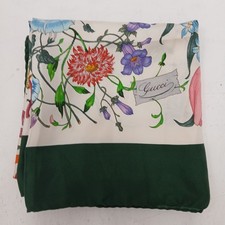 Gucci Scarf Rectangle Multicoloured Floral Print Silk RMF31-EH