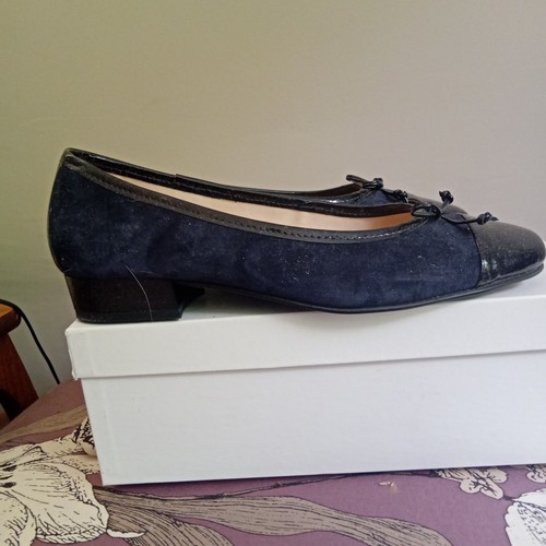 Ladies court shoes navy suede - shoes.,