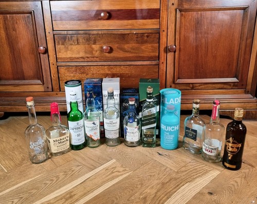 Empty whisky bottles - empty,