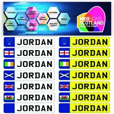 2 x KIDS PERSONALISED NUMBER PLATES CHILDREN RIDE ON CAR STICKERS RIDE04