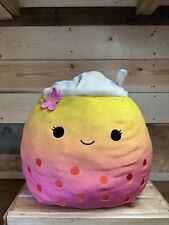 Squishmallow 12" Bergit The Pink Boba Tea Soft Toy Plush Bubble Tea KellyToy