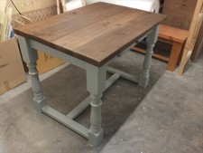 REFECTORY PAINTED RECLAIMED ROUGH SAWN TABLE 4' F&B LAMP ROOM GREY