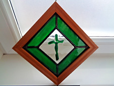 Stained Glass Window Picture by Maralyn O'Keefe  The Cross  Vintage Used