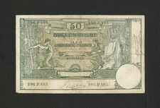 50 Francs Frank Bank de Belgique Belgium 1919 P-68 Agriculture & Law banknote
