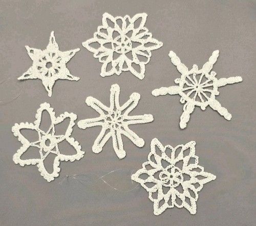 Handmade crochet snowflakes - 6,