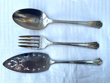 Dorchester Plate George VI Coronation 1937 Cake Slice, Spoon & Fork Silver Plate