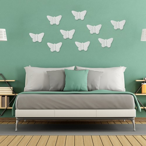 White ceramic wall hanging - white,