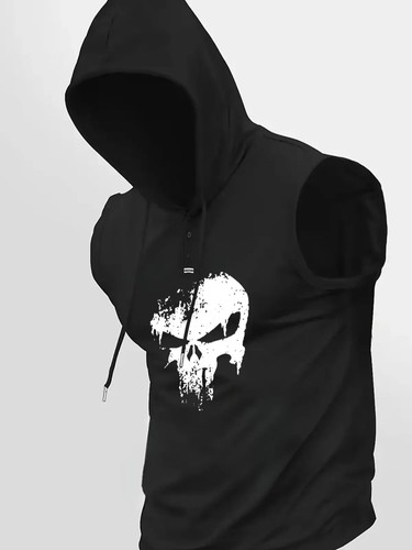 Men skull print sleeveless - men,