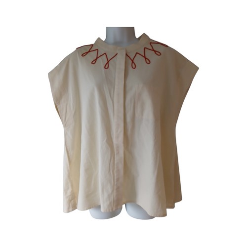Toast blouse cream folk cotton - toast,