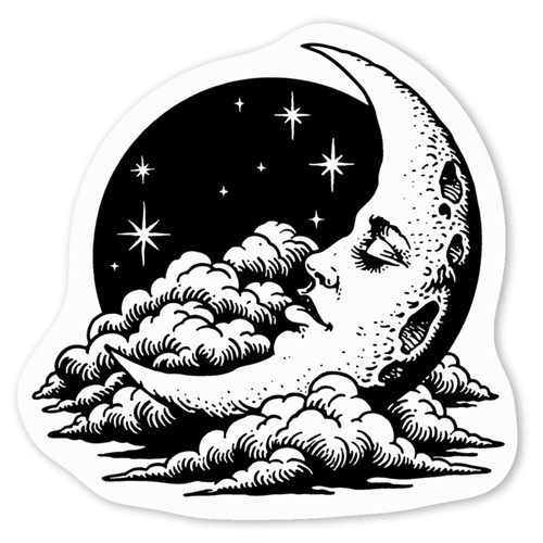 Vintage moon stars white - 'vintage, &