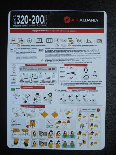 Air albania safety card airbus - safety,