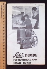 Lister Pumps for Household & Estate Duties, Product Catalogue, circa 1970's