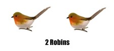 2 x Robin Bird Tree Clip on