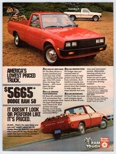 1983 DODGE RAM 50 PICKUP TRUCK Vintage 8"X11" Magazine Ad 1980's M554