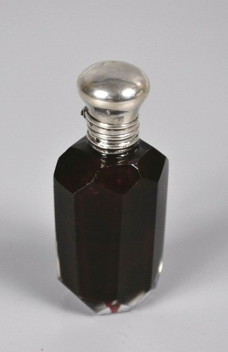 Victorian ruby faceted glass - ruby,