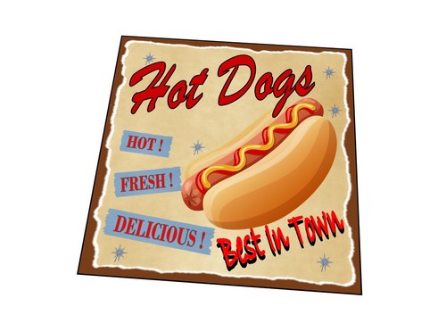 Vintage fast food - retro, sign
