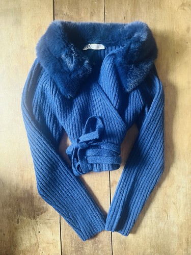 Zara bold blue fur - fur, wrap