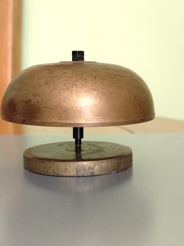 Antique cast brass - clock, bell