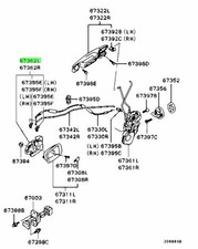 Handle, Fr Door Inside, Lh For: Mitsubishi Lancer Evo 7 8 9 (CT9A)