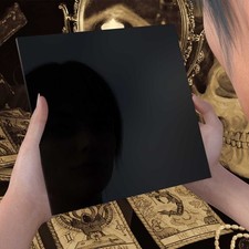 Large 200mm Black Glass Scrying Mirror - Perfect for Divination and Meditation