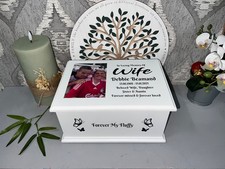 Large Ashes Casket-Urn Personalised, Photo, memorial memory box, (Lg 18 photo)