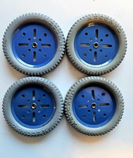 Meccano Parts Four blue  4 inch wheels or 3 inch pulleys  - C22