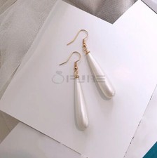 Women Girls Teardrop Pearl Earrings Pearl Drop Earrings with Shepherd Hook