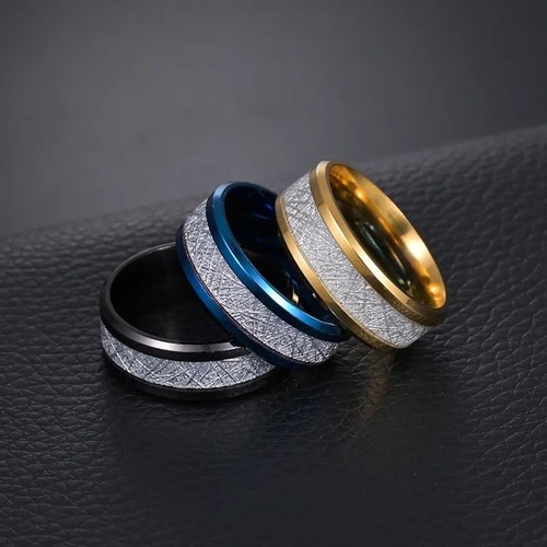 Men ring meteorite - ring, inlay