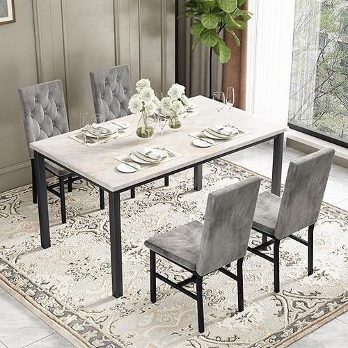 Dining table and chairs - table, set