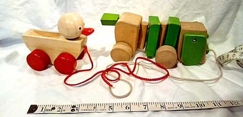 Wooden pull along toys - , dog