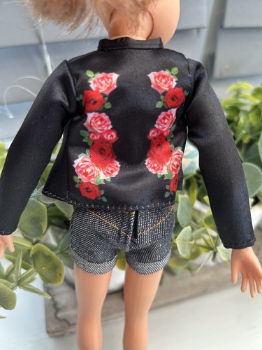 Black satin floral jacket for - satin,