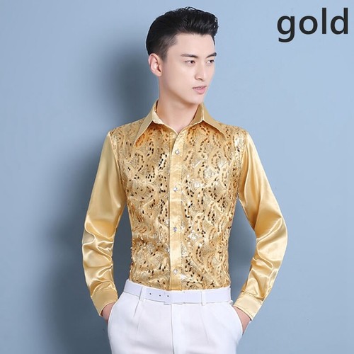 Men sequin top - men, silk