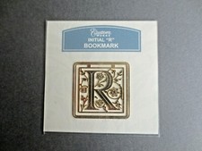 BOOKMARK Letter R Gold Plated Metal Victorian Style Initial NEW Gift Present